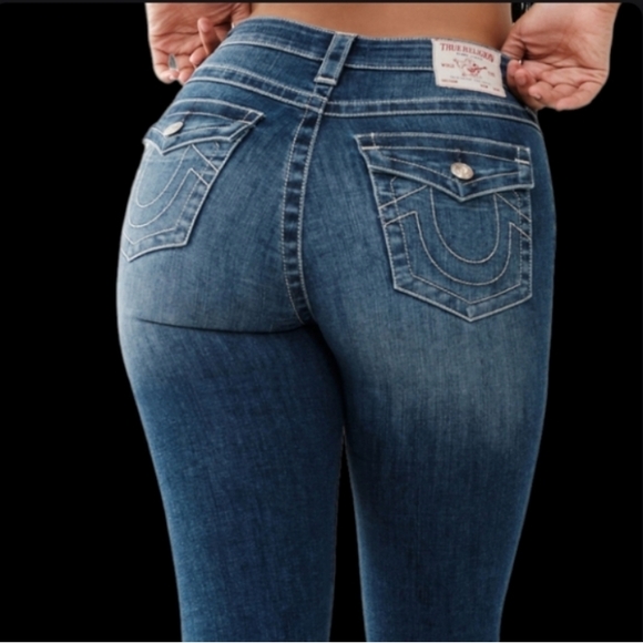 NWT True Religion Billie Style Blue Denim Straight Leg Jeans👖🆕 - Picture 4 of 8